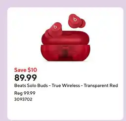Staples Beats Solo Buds - True Wireless - Transparent Red offer