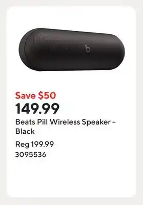 Staples Beats Pill Wireless Speaker - Black offer