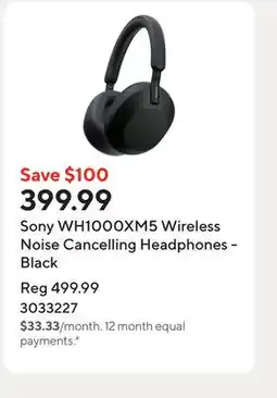 Staples Sony WH1000XM5 Wireless Noise Cancelling Headphones - Black offer