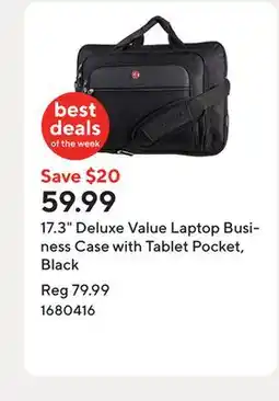 Staples 17.3 Deluxe Value Laptop Business Case with Tablet Pocket, Black offer