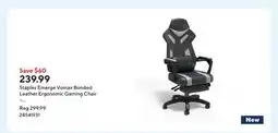 Staples Staples Emerge Vomax Bonded Leather Ergonomic Gaming Chair - Black/Grey offer