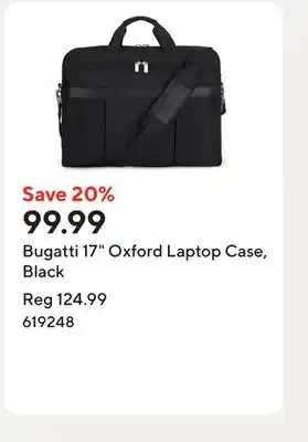 Staples Bugatti 17 Oxford Laptop Case, Black offer