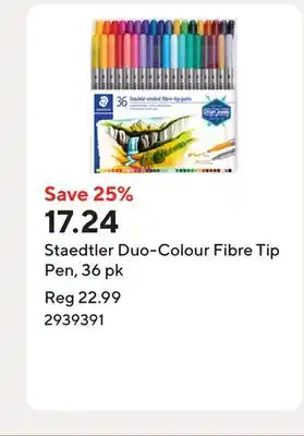 Staples Staedtler Duo-Colour Fibre Tip Pen, 36 pk offer