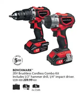 Home Hardware 20 V Brushless Cordless Combo Kit offer