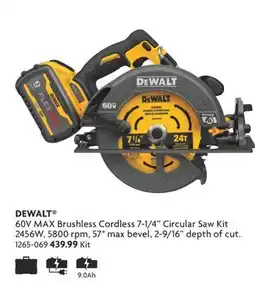 Home Hardware 60V Max Brushless 7-1/4 Cordless Circular Saw offer