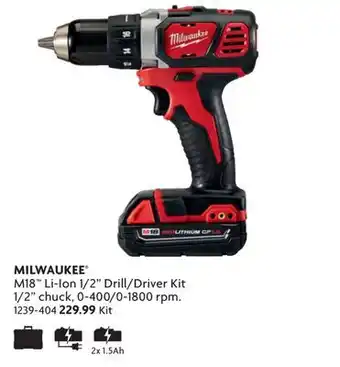 Home Hardware M18 Li-Ion 1/2 Drill/Driver Kit 1/2 chuck, 0-400/0-1800 rpm offer