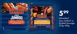 FreshCo Schneiders Juicy Jumbos or Smoked Sausages 375-450g offer