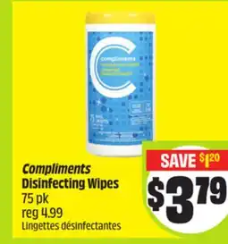 FreshCo Compliments Disinfecting Wipes 75 pk offer