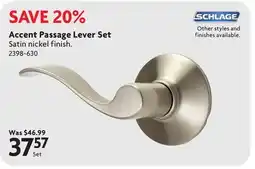 Home Hardware Accent Passage Lever Set offer