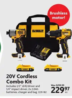 Home Hardware DEWALT 20V Cordless Combo Kit offer
