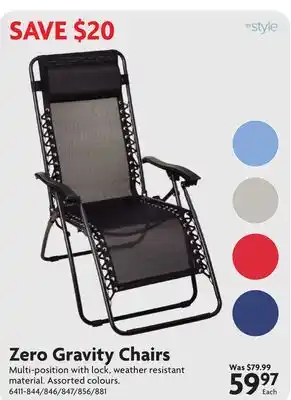 Home Hardware Zero Gravity Chairs offer