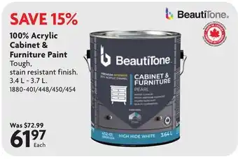 Home Hardware 100% Acrylic Cabinet & Furniture Paint offer