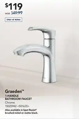 RONA 1-HANDLE BATH ROOM FAUCET offer