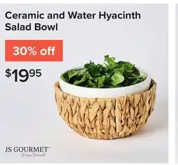 Linen Chest Ceramic and Water Hyacinth Salad Bowl offer