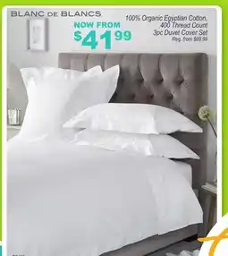 Oxford Mills BLANC DE BLANCS 100% Organic Egyptian Cotton, 400 Thread Count 3pc Duvet Cover Set offer
