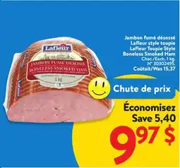 Walmart Lafleur Toupie Style Boneless Smoked Ham offer