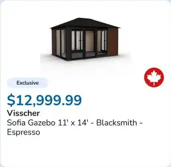 Club Piscine Sofia Gazebo 11' x 14' - Blacksmith - Espresso offer