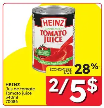 Rossy HEINZ Tomato juice offer