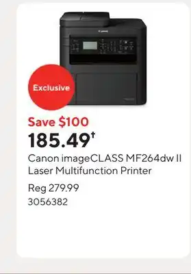 Staples Canon imageCLASS MF264dw II Laser Multifunction Printer offer