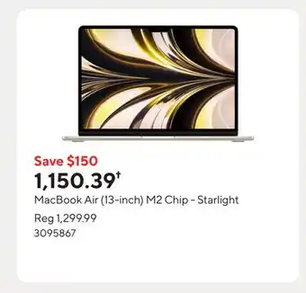 Staples MacBook Air (13-inch) M2 Chip - Starlight offer
