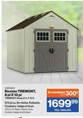 Patrick Morin TREMONT Shed, 8 ft. X 10 ft offer