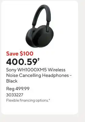 Staples Sony WH1000XM5 Wireless Noise Cancelling Headphones - Black offer