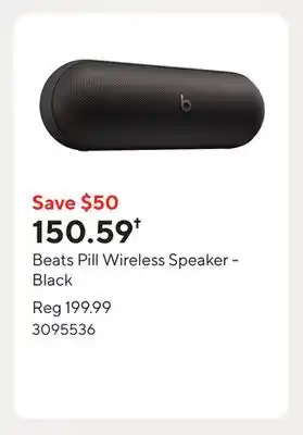 Staples Beats Pill Wireless Speaker - Black offer