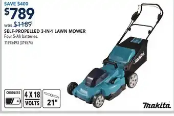 RONA Makita SELF-PROPELLED 3-IN-1 LAWN MOWER offer