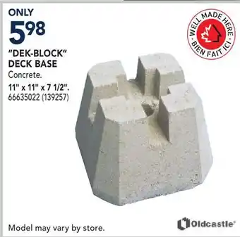 RONA DEK-BLOCK DECK BASE 11 x 11 x 7 1/2 offer