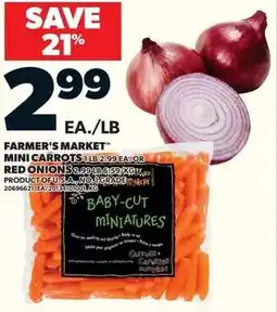 Loblaws Farmer's market mini carrots or red onions offer