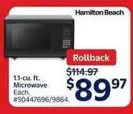 Walmart Hamilton Beach Microwave offer