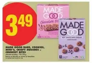 No Frills MADE GOOD BARS, COOKIES, MINI'S, CRISPY SQUARES or CRUNCHY BITES offer