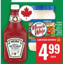 Food Basics HEINZ KETCHUP / KRAFT MIRACLE WHIP offer