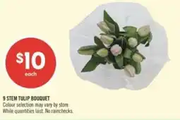 Shoppers Drug Mart 9 Stem tulip bouquet offer