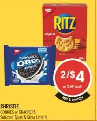 Shoppers Drug Mart Christie cookies or crackers offer