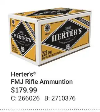 Cabela's Herter's FMJ Rifle Ammuntion offer