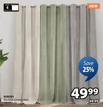 JYSK BARONS Blackout curtain panel offer