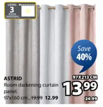 JYSK ASTRID Room darkening curtain panel offer