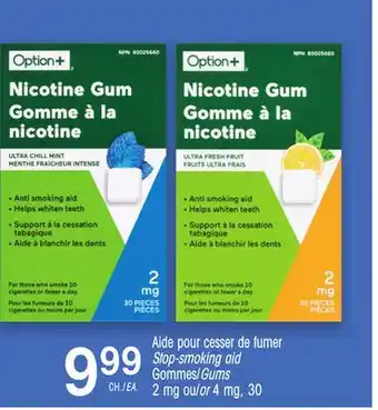 Uniprix Option Aide pour cesser de fumer/ Stop-smoking aid, Gommes/Gums offer
