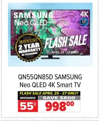 2001 Audio Video QN55QN85D 55 Neo QLED 4K Smart TV offer