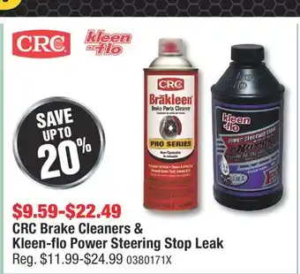 PartSource CRC Brake Cleaners & Kleen-flo Power Steering Stop Leak offer