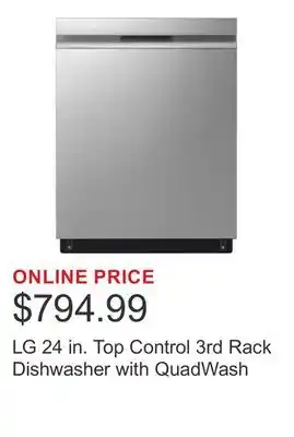 Costco LG 24 in. Top Control 3rd Rack Dishwasher with QuadWash offer