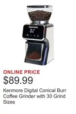 Costco Kenmore Digital Conical Burr Coffee Grinder with 30 Grind Sizes offer