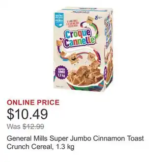 Costco General Mills Super Jumbo Cinnamon Toast Crunch Cereal, 1.3 kg offer