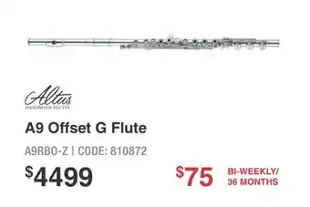 Long & McQuade A9 OFFSET G FLUTE offer