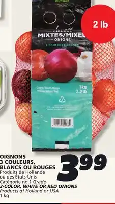 IGA 3-COLOR, WHITE OR RED ONIONS offer
