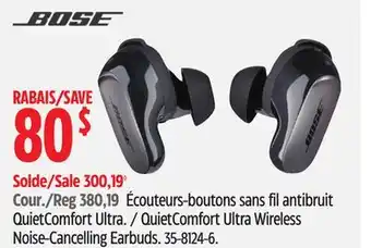 Canadian Tire Bose QuietComfort Ultra Wireless Noise-Cancelling Earbuds offer