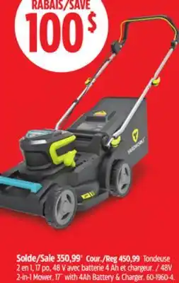 Canadian Tire 48V 2-in-1 Mower. T7 with 4Ah Battery & Charger offer