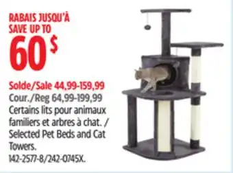 Canadian Tire Selected Pet Beds and Cat Towers offer