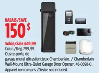 Canadian Tire Chamberlain Wall-Mount Ultra-Quiet Garage Door Opener offer